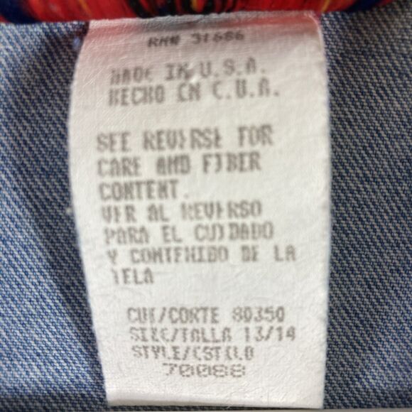 Vintage Jean Denim Vest Jacket Women 13/14 Blue Fake Pockets Sleeveless USA - Picture 6 of 14